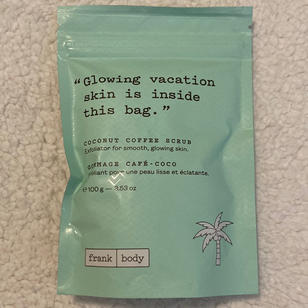 NWT Frank Body Coconut Coffee Scrub mini sealed bag